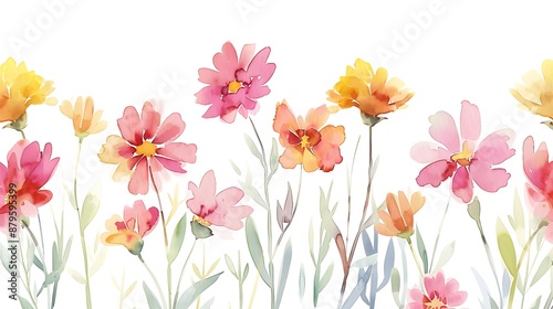 Watercolor Pink Daisy Bouquet