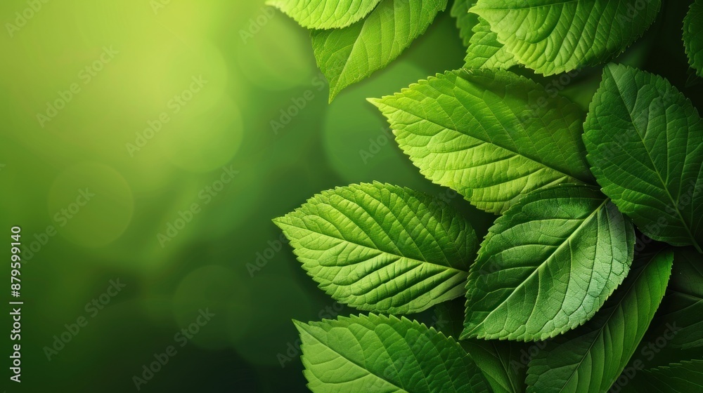 Close-up of fresh green leaves with blurred background Close-up of fresh green leaves with blurred background