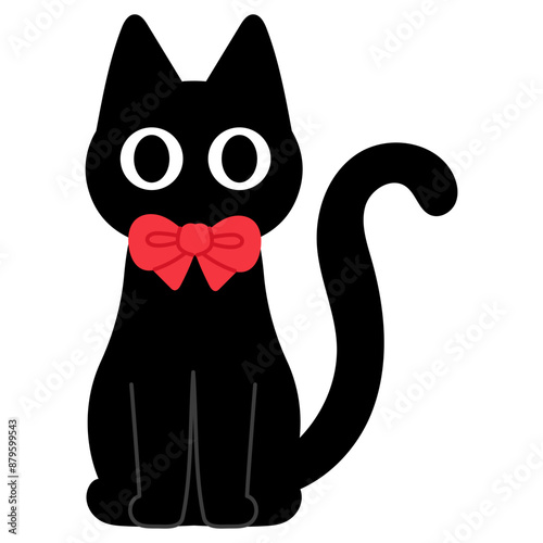 cute black cat is scratching the wall until damaged illustration 