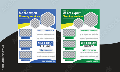 Modern Cleaning service agency editable flyer, leaflet, poster and home service, Housekeeping, wash, clean or home repair service marketing flyer background print template design.