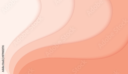 Peach Fuzz Background. Shifting peach fuzz color shades. Paper cut style vector illustration