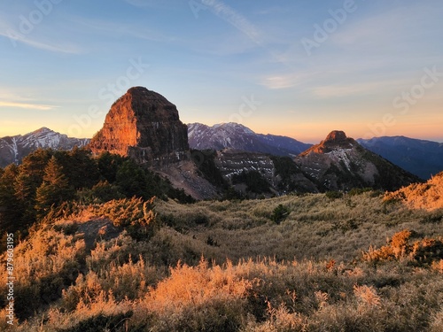 sunset in the mountains