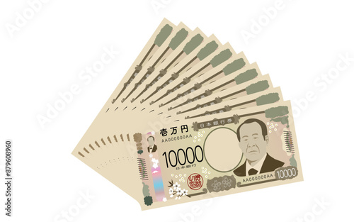 10枚重ねられた新一万円札