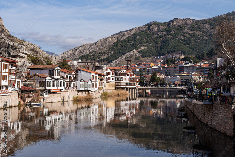 Fototapeta premium Fascinating view of the city of Amasya, also known as the city of princes.