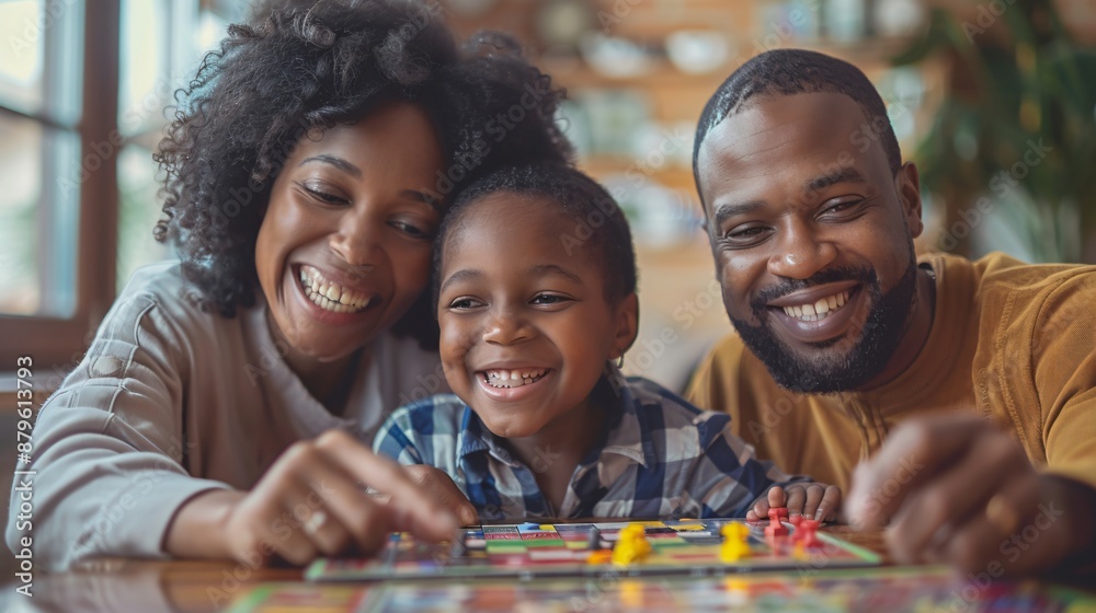 Family Enjoying Quality Time Playing a Board Game Together Family Enjoying Quality Time Playing a Board Game Together