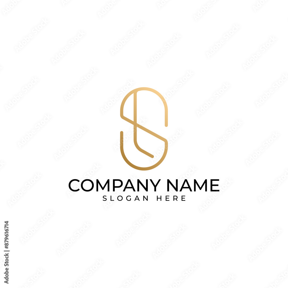 The initial SL lettermark with soft round and gold gradient in modern luxury elegant and minimalist style The initial SL lettermark with soft round and gold gradient in modern luxury elegant and minimalist style