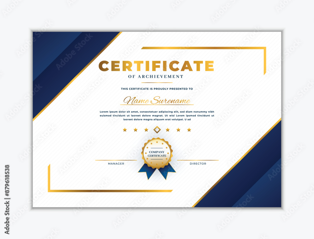 Obraz premium luxury certificate design template