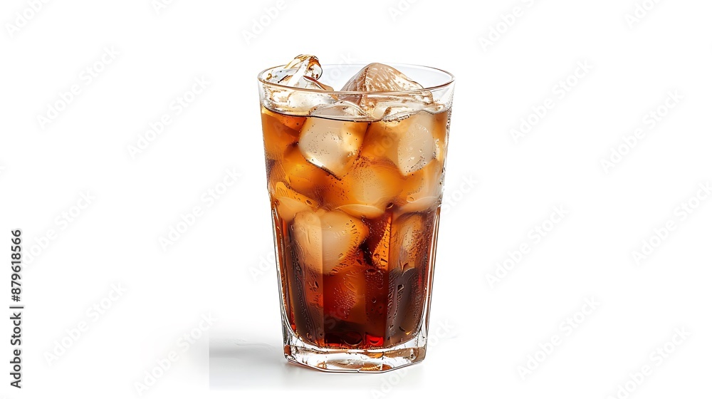 Glass of Cola with Ice Cubes Glass of Cola with Ice Cubes