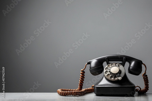 Obraz na płótnie vintage telephone on table w salonie