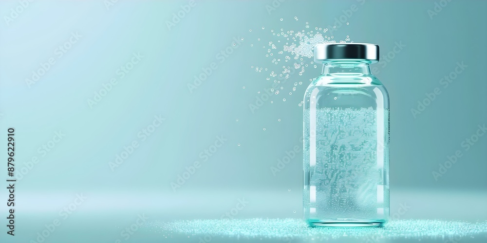 3D image of collagen booster with glowing particles on sleek bottle. Concept Product Visualization, Collagen Booster, Glowing Particles, Sleek Bottle, 3D Rendering 3D image of collagen booster with glowing particles on sleek bottle. Concept Product Visualization, Collagen Booster, Glowing Particles, Sleek Bottle, 3D Rendering
