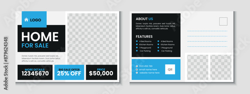 Real Estate Home Sale Postcard Template Design