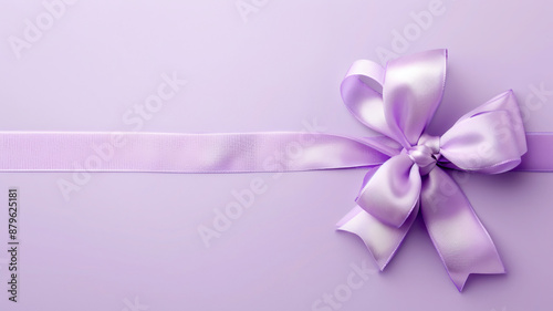 Stylish Purple Bow Close-Up, Viewed from the Top
