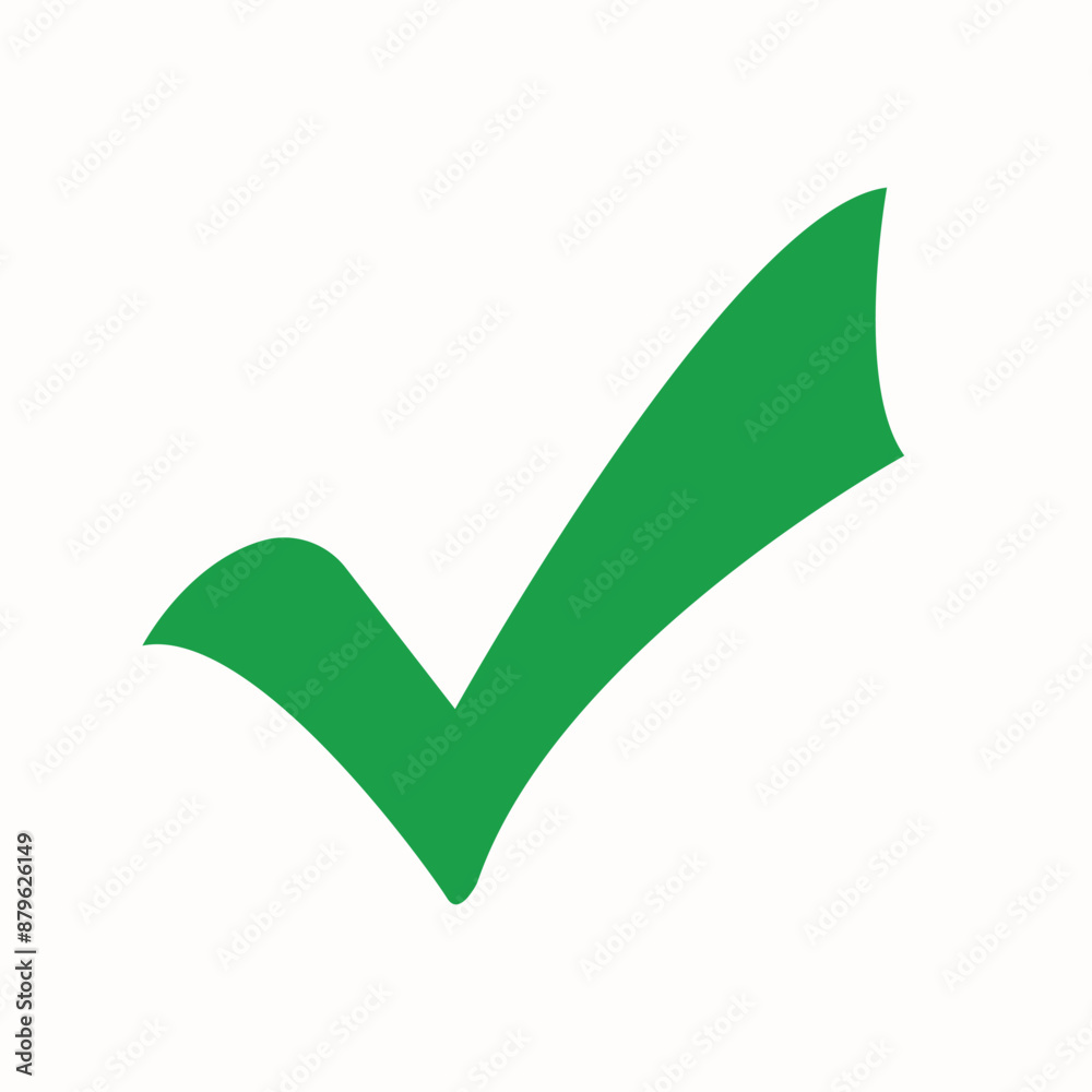 Green check mark icon on white background, green right tick mark icon. EPs 10/AI Green check mark icon on white background, green right tick mark icon. EPs 10/AI