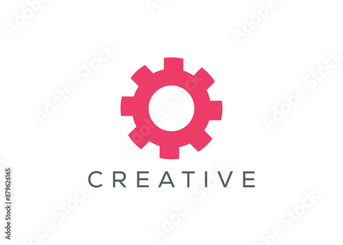 Minimal and professional abstract Gear setting logo design template
