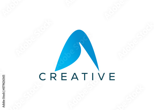 Minimal and professional abstract letter A logo design template