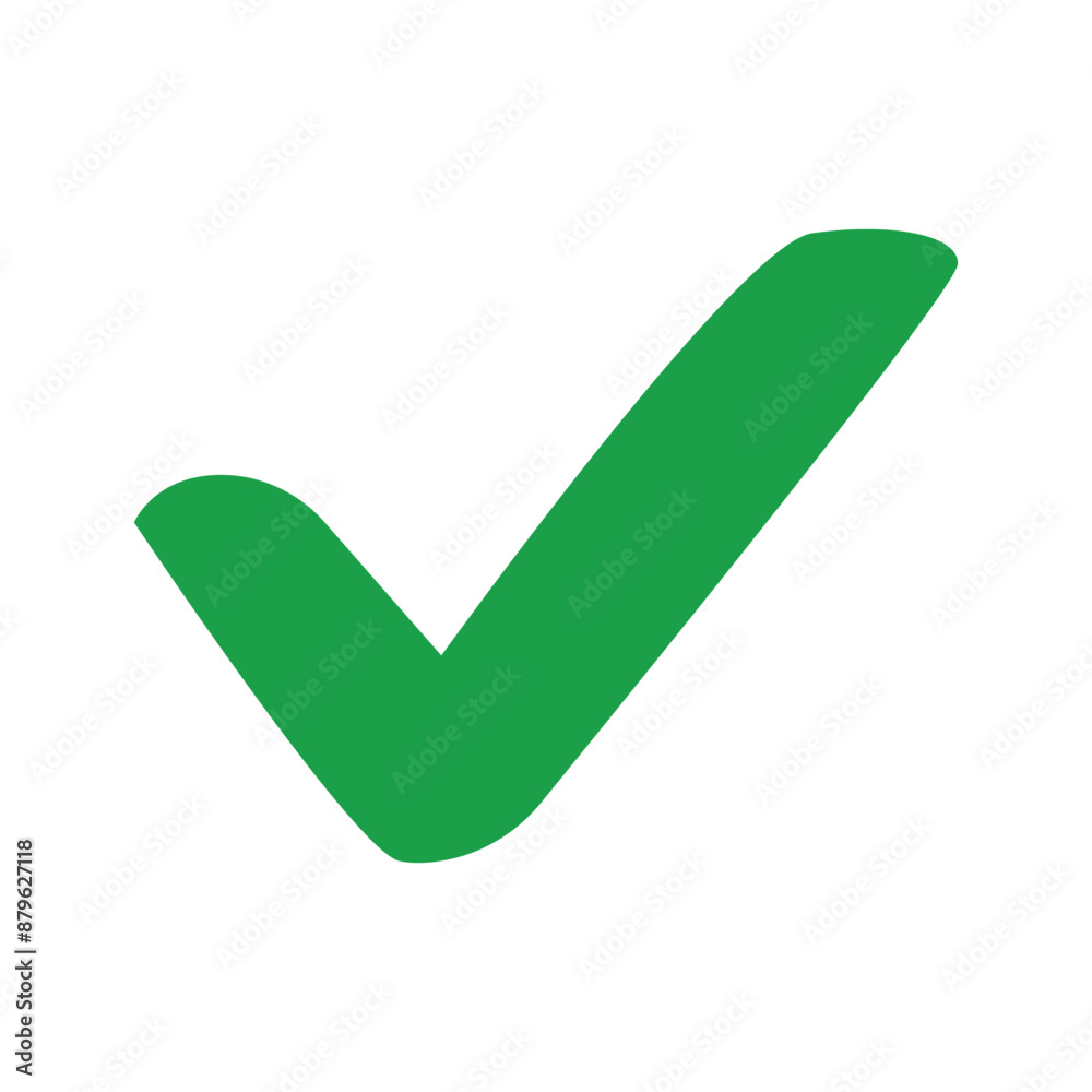 Green check mark icon on white background, green right tick mark icon. EPs 10/AI Green check mark icon on white background, green right tick mark icon. EPs 10/AI
