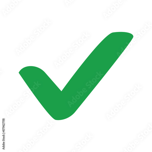 Green check mark icon on white background, green right tick mark icon. EPs 10/AI
