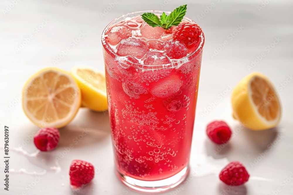 Raspberry Lemonade drink in glass ,isolate ,minimal, simple background Raspberry Lemonade drink in glass ,isolate ,minimal, simple background