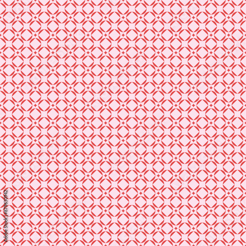geometric seamless pattern. Abstract graphic background with squares, red and pink.