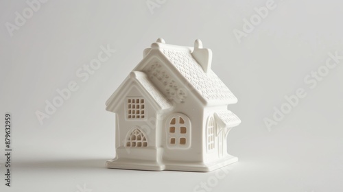 Plastic model of a house printed on a 3D printer