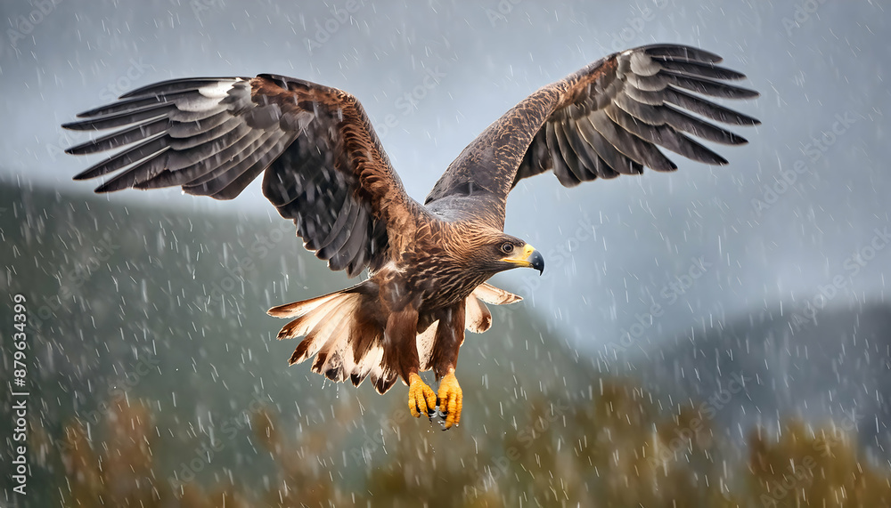 Close up a Eagles Flying in the sky, wildlife photography - nature, Generative AI.