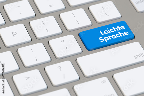 Taste mit Schriftzug „Leichte Sprache“ als Konzept
