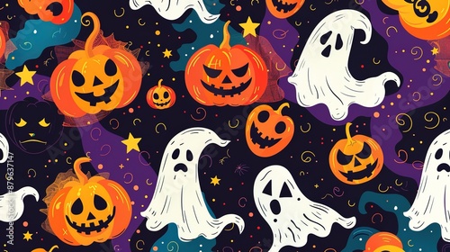 Halloween cartoon wallpaper © pixelwallpaper