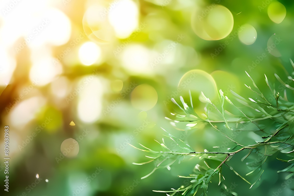 Blurry green grass and flowers abstract background, AI Generated Blurry green grass and flowers abstract background, AI Generated