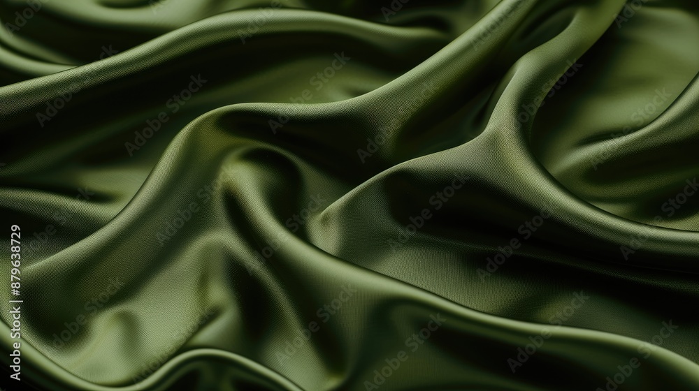 Olive satin fabric background with text space Olive satin fabric background with text space