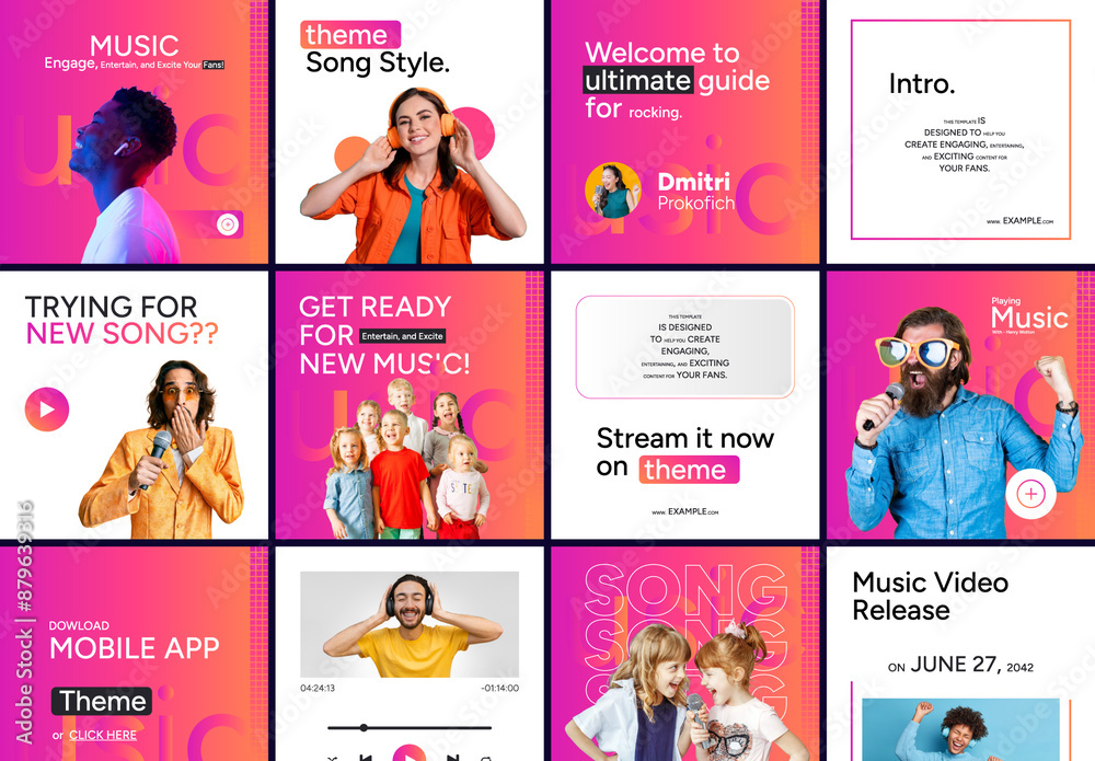 Music Social Media Post Template Stock Template | Adobe Stock