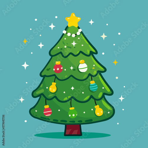 Cute Cartoon Christmas Tree...
