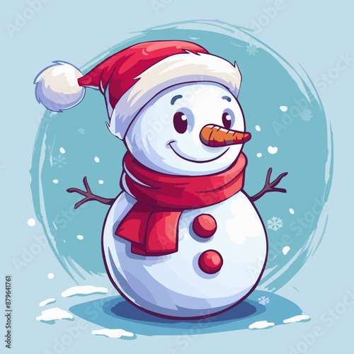 Cute Cartoon Christmas Snow...