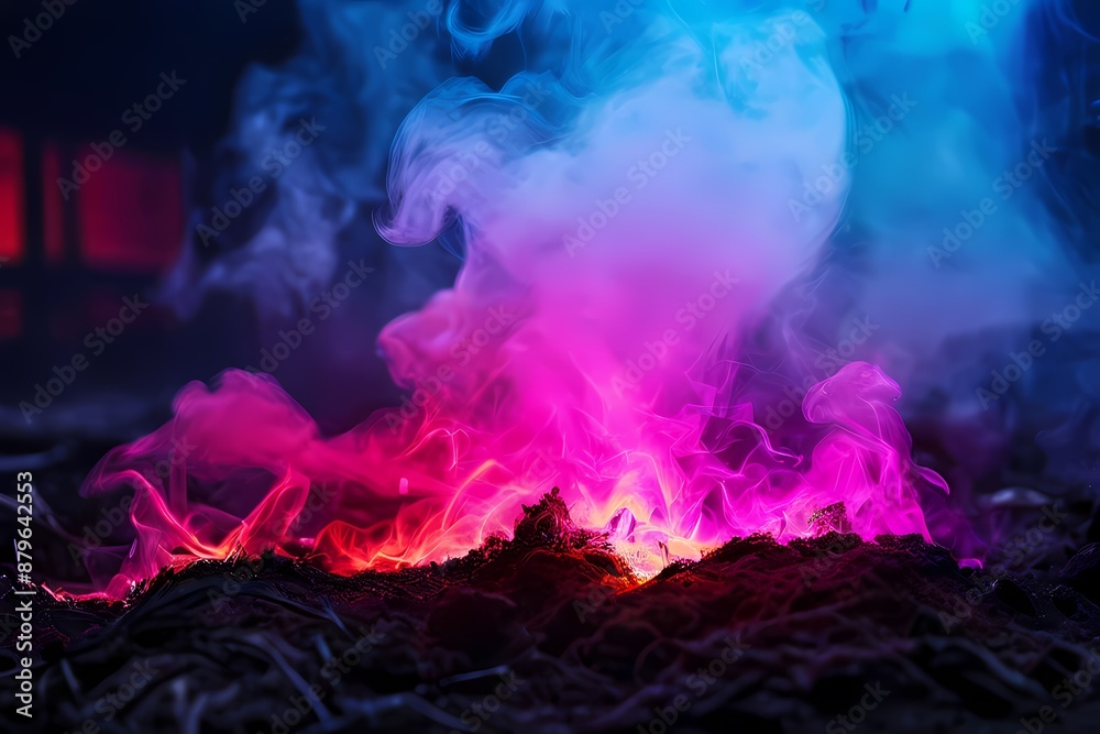 Fototapeta premium Colorful smoke background, AI Generated