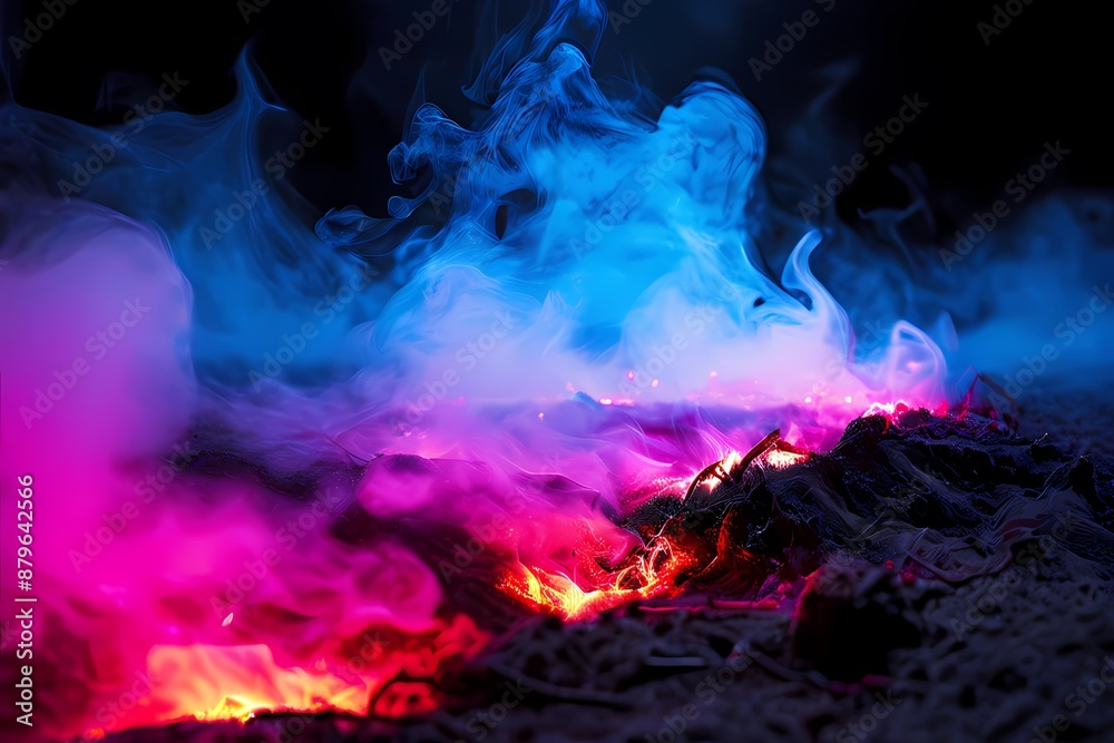Fototapeta premium Colorful smoke background, AI Generated