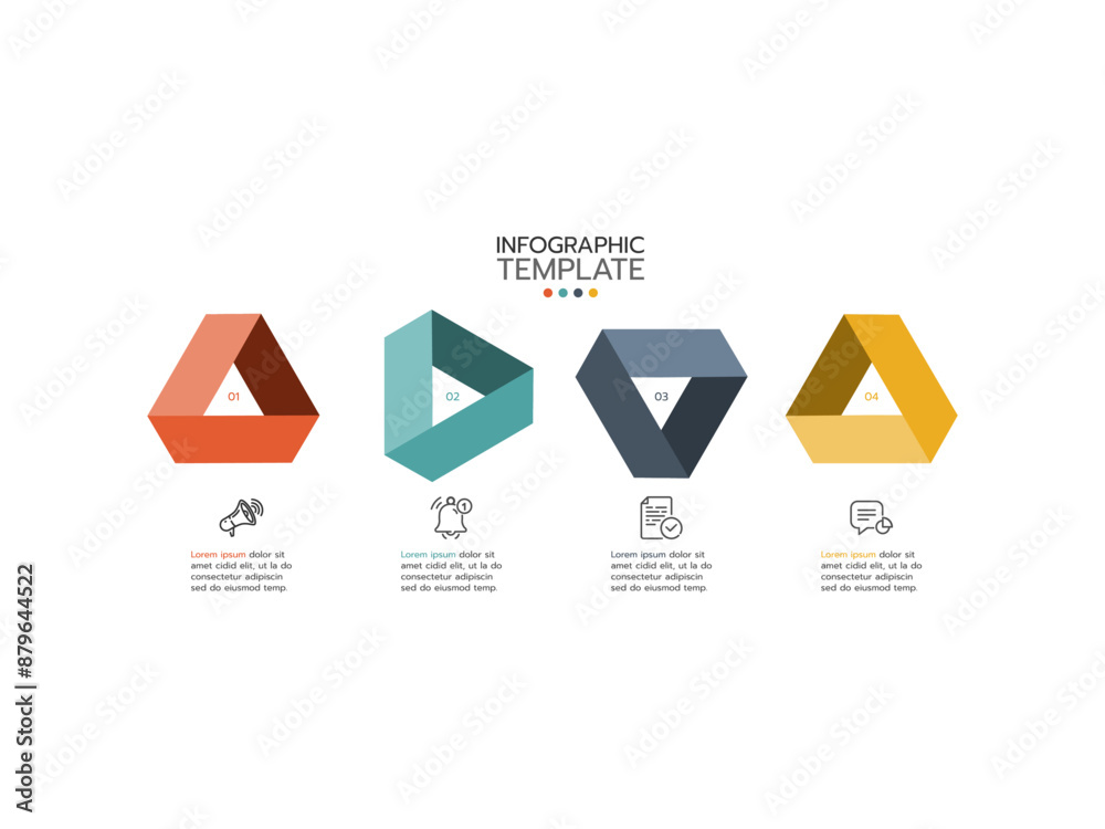 Infographic template with 4 step or process to goal or success ...