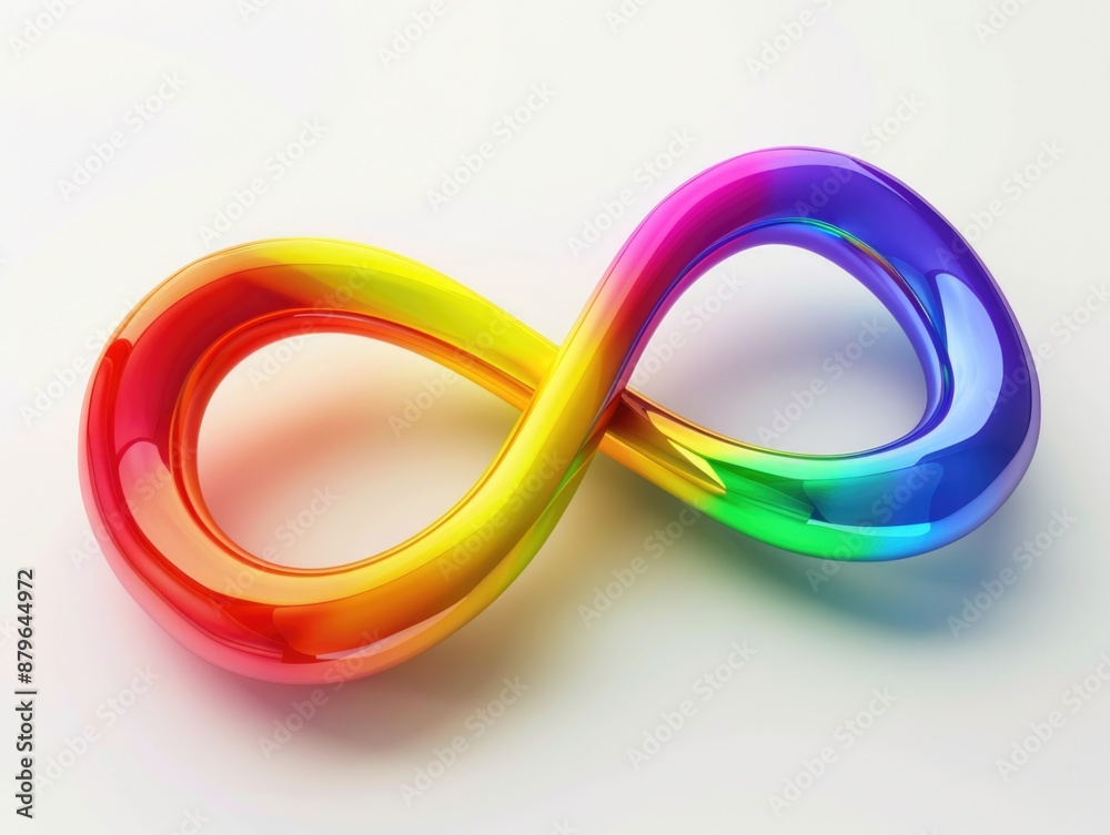 A colorful infinity symbol on a clean background A colorful infinity symbol on a clean background