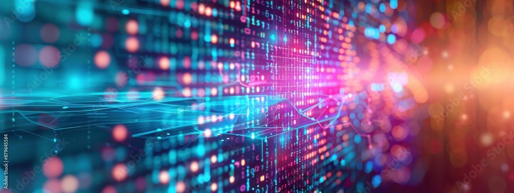 Symmetric encryption, holographic anonymization, private data, dark background Symmetric encryption, holographic anonymization, private data, dark background