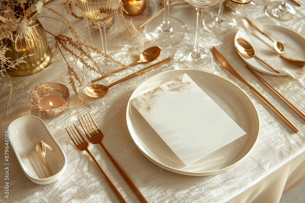 Romantic Evening. elegant dining table setting of restaurant Romantic Evening. elegant dining table setting of restaurant