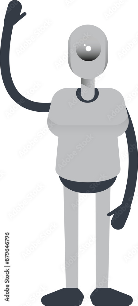 Humanoid Robot Character Raising One Hand
Humanoid Robot Character Raising One Hand