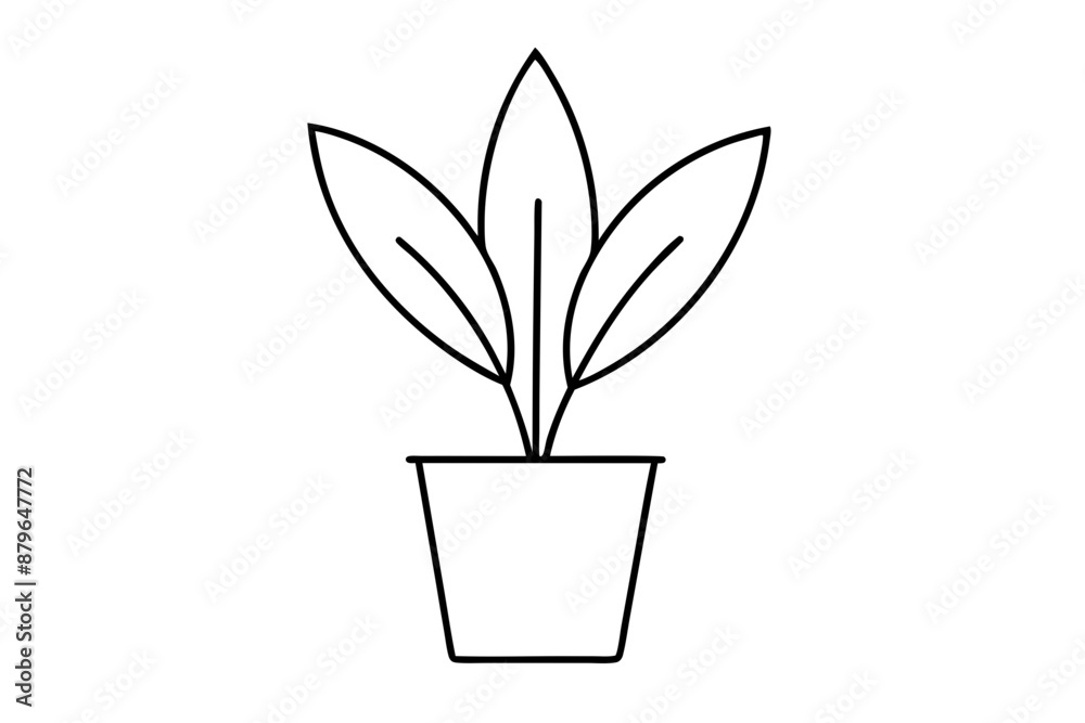 a minimalist plant silhouette vector illustration a minimalist plant silhouette vector illustration