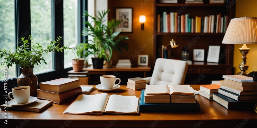 custom made wallpaper toronto digitalAn office with a pile of papers. Office work. Archives. Paperwork. Workaholic's day. Library. Classical education. Work study. Management. Politics. Study. Exams. Banner, poster, background. 