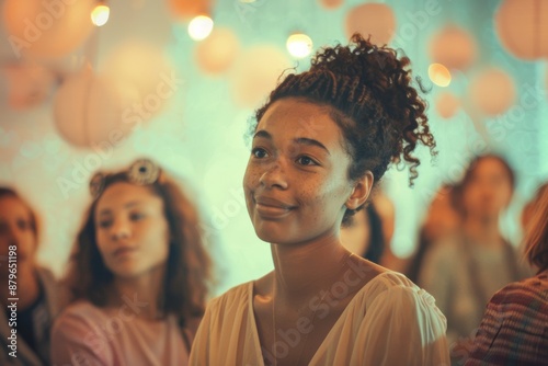 diverse woman at a party, celebrating diversity around us, healthy society © Dina