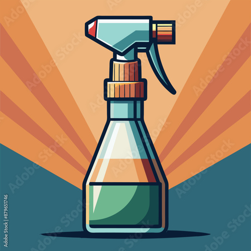 Isolated cleaning spray bottle sticker design
