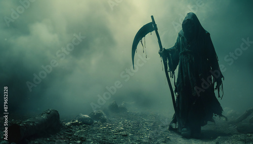Tenebrist recreation of a Grim Reaper approaching