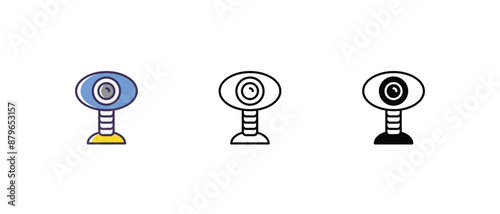Webcam Icons thin line and glyph vector icon stock illustration 