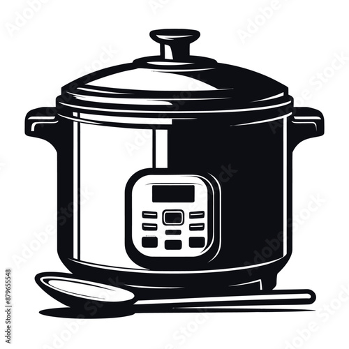Rice cooker silhouette vector 