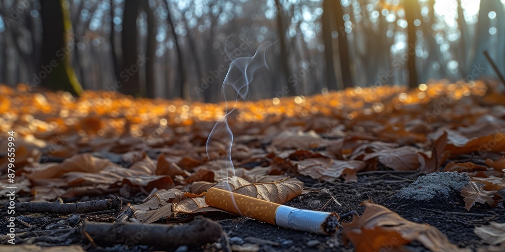 Woodland Scene: Last Embers of a Cigarette Woodland Scene: Last Embers of a Cigarette