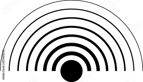 Radio station signal. Pain circle. Radar screen concentric circles elements. Radar vector icons. Signal concentric circles. Sound wave background radio station signal. Sonar sound waves. Vector .