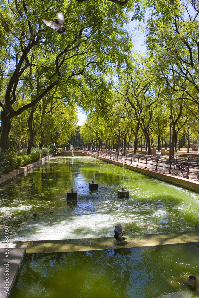 Gardens of the Prado of San Sebastian in Seville, Spain Gardens of the Prado of San Sebastian in Seville, Spain