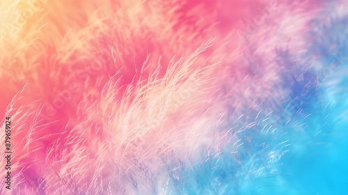 gradient of fluffy pink, blue, and yellow background 